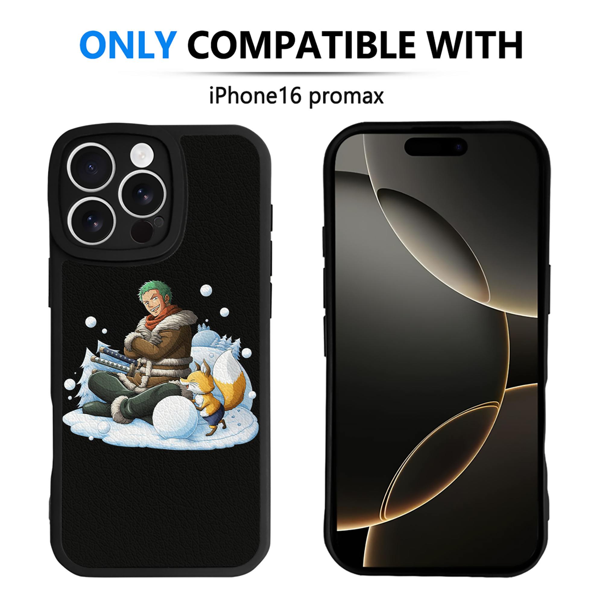 （画像用） ワンピース ロロノア・ゾロ ONE PIECE Roronoa Zoro 【iPhone 16シリーズ対応】シリコンスマホケース（レザー調） 材質：シリコン